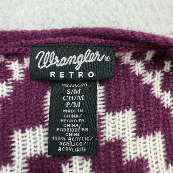 Wrangler Retro Sweater Womens Small / Medium Purple White Geometric Aztec Open - Picture 11 of 13